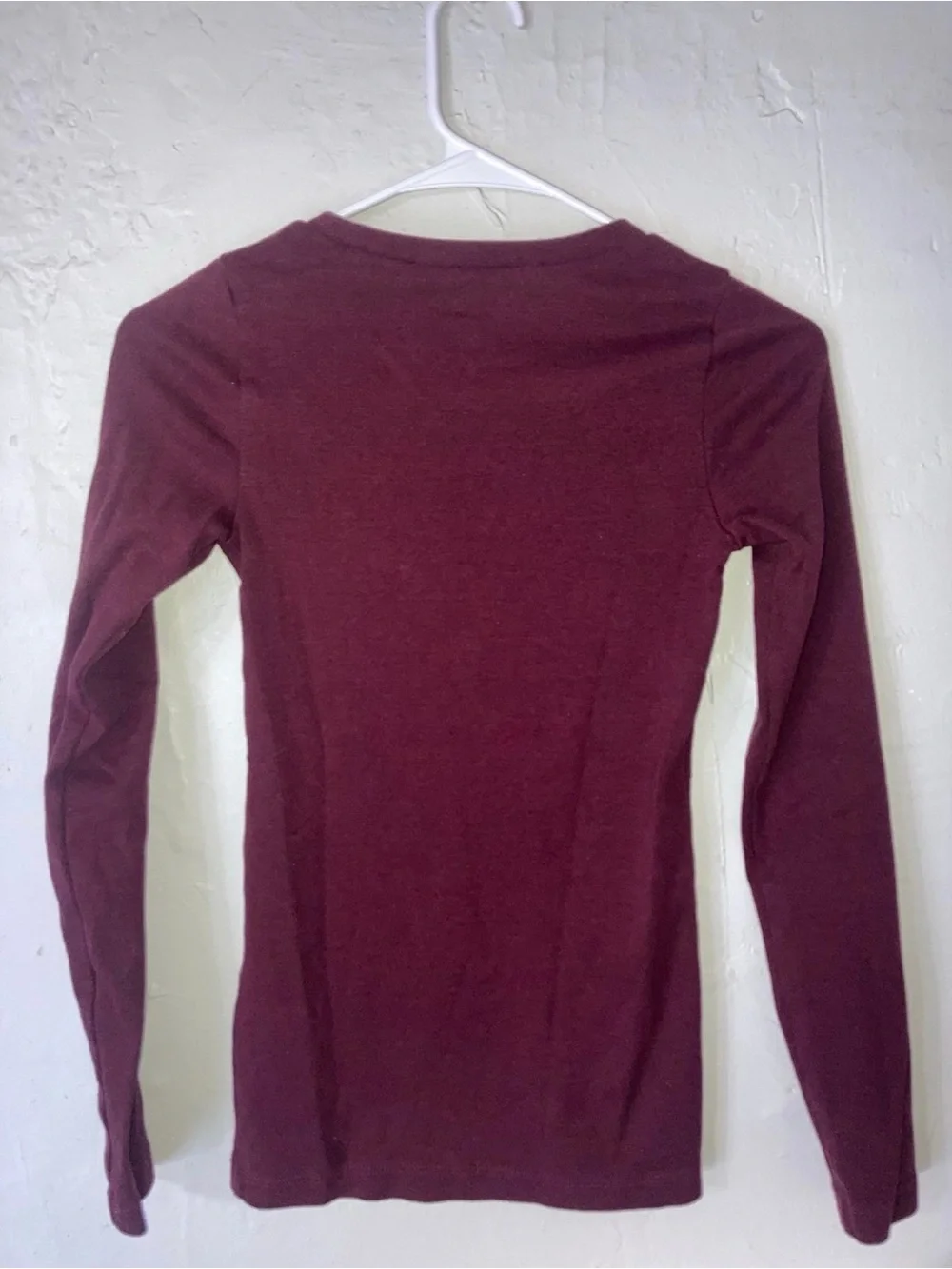 J. Crew Long-Sleeve Crewneck Top in Deep Burgundy